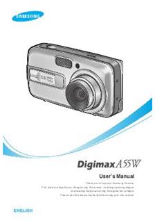 Samsung Digimax A 55 W manual. Camera Instructions.